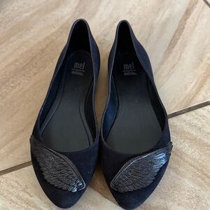Melissa Black Angel Wing Flats
